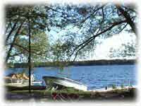 View of Paradise Lake. Use our docks and our boats for free, or feel free to bring your own boat.